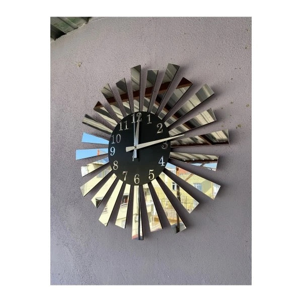 Black Gold Mirrored Acrylic Piano Model Home Gift Wall Clock with Numbers